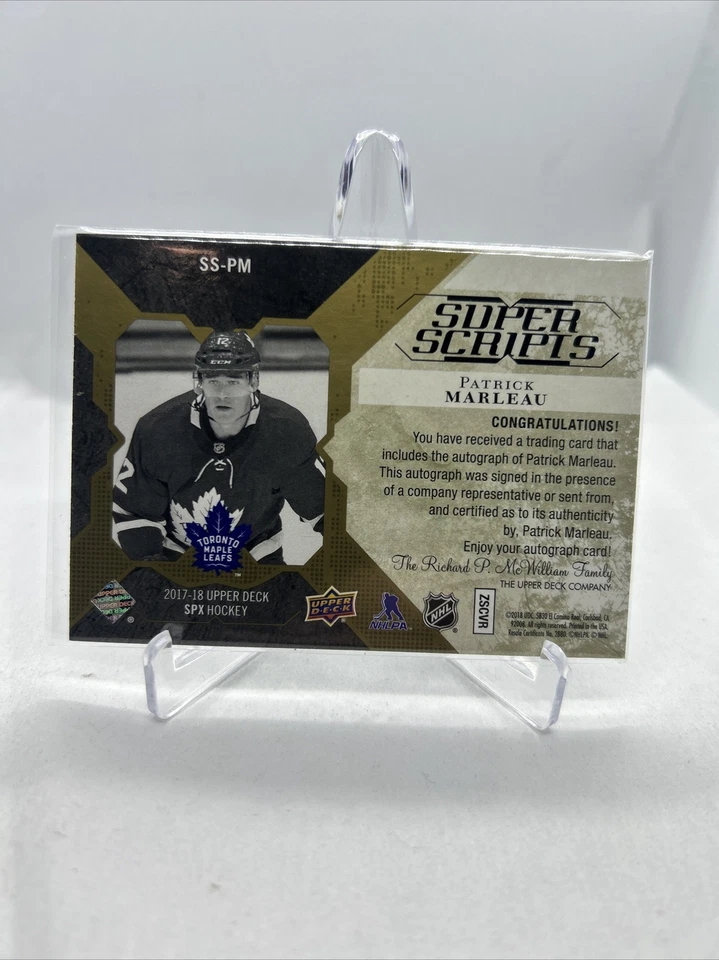 2017-18 SPx Super Scripts Patrick Marleau #SS-PM Auto - Image 2 of 2