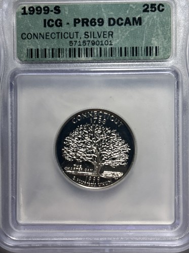 1999 S SILVER QUARTER COMPLETE FIVE COIN SET ICG PR69 DCAM collectible was $300 - Picture 6 of 9