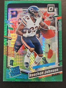 2023 Optic NFL Roschon Johnson Rated Rookie Green Hyper #217 RC! SP! Bears
