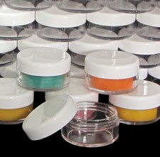 Plastic Cosmetic Jars Empty Beauty Lip Container White Lid 10 Gram Ml 100 5066