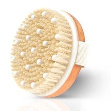 Premium Natural Bristle Wooden Bath Shower Body Back Dry Skin Brush Spa Scrubber