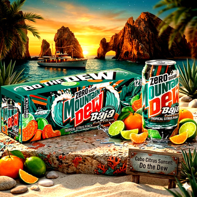 Mountain Dew Zero Sugar Baja Blast Cabo Citrus 36 Cans 12oz | Bulk Pack | Fast S