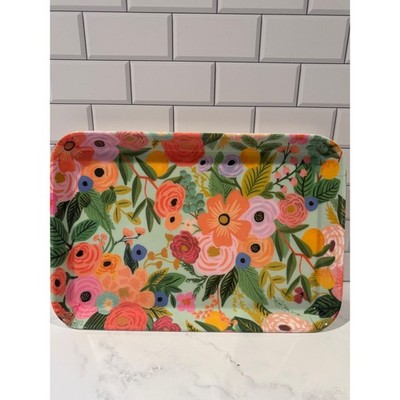 Rifle Paper Co Garden Party Floral Trinket Tray Melamine 8.25x5.625 NEW