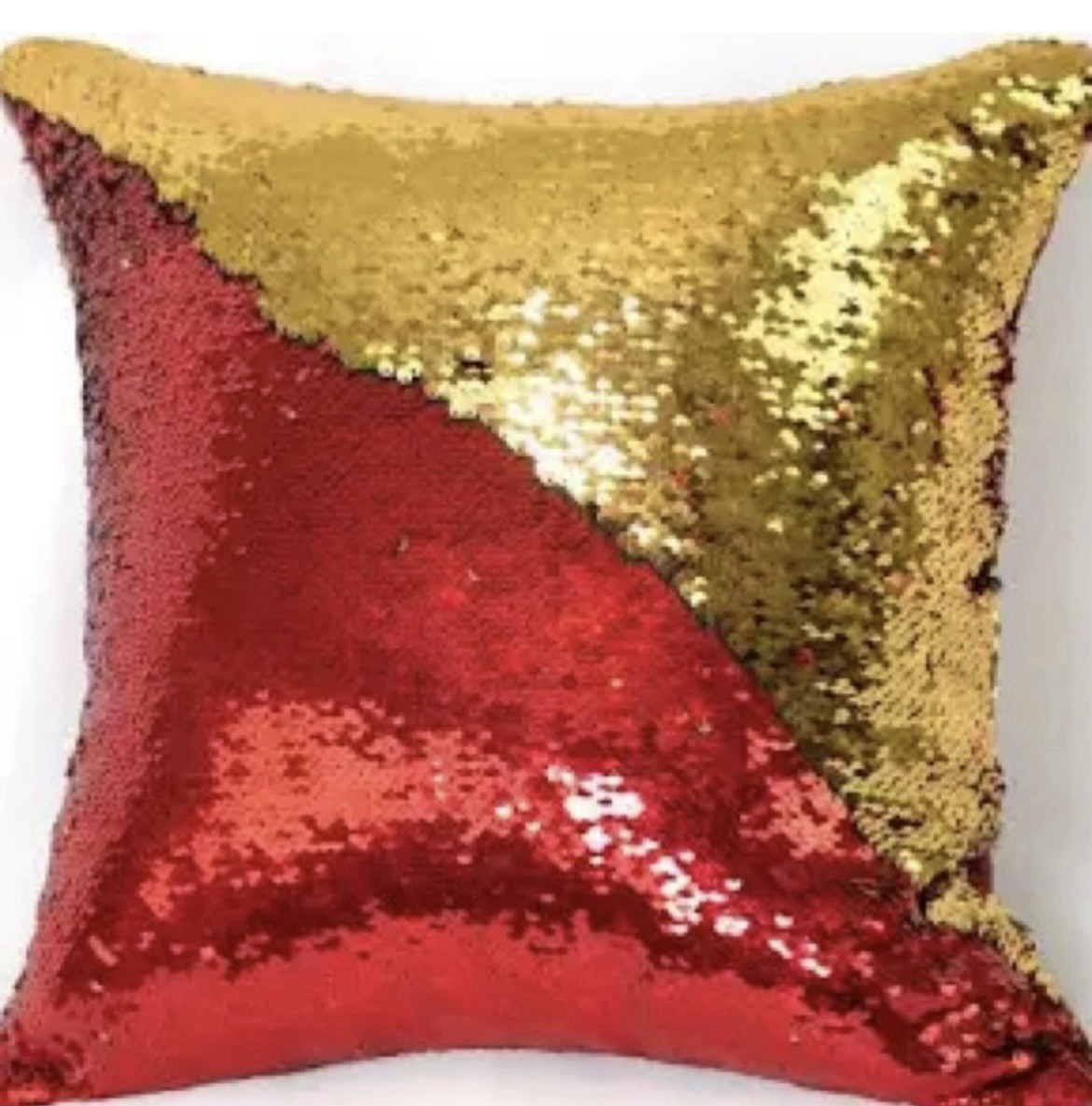 Red And Gold Sequin Pillow