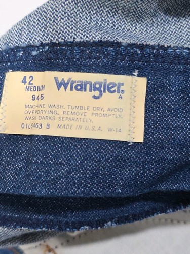 Wrangler 945pw Boot Cut 14 OZ Sanforized Jeans 42 x 32 Dark Wash Vintage NOS USA - Picture 14 of 15