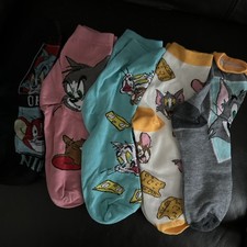 5 Pc Funky Happy Designer Cotton Mens socks Tom Jerry - UK Stock Med 37-45