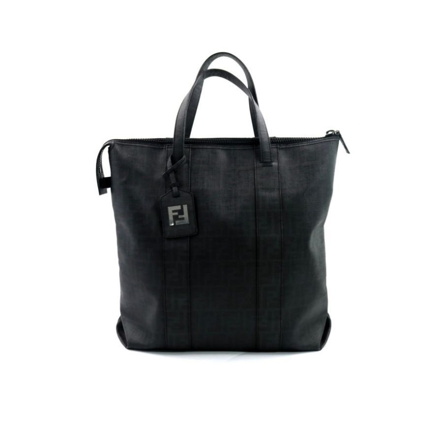 Borsa Fendi Tote Bag Tela Grigio Scuro