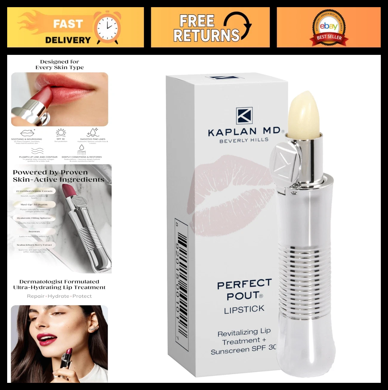 Revitalizing Lipstick Treatment with SPF 30 Sunscreen - Perfect Pout, 0.11 oz