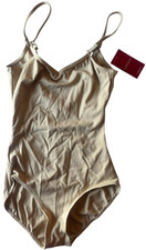 NWT Capezio Girls The DanceMaker Nude Leotard w/ Adjustable Straps Child Size M