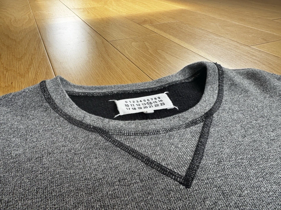 Maison Margiela линия 14 локоть кожаный нашивка свитер серый Sz L 52 - $800 Lemaire - Изображение 3 из 4