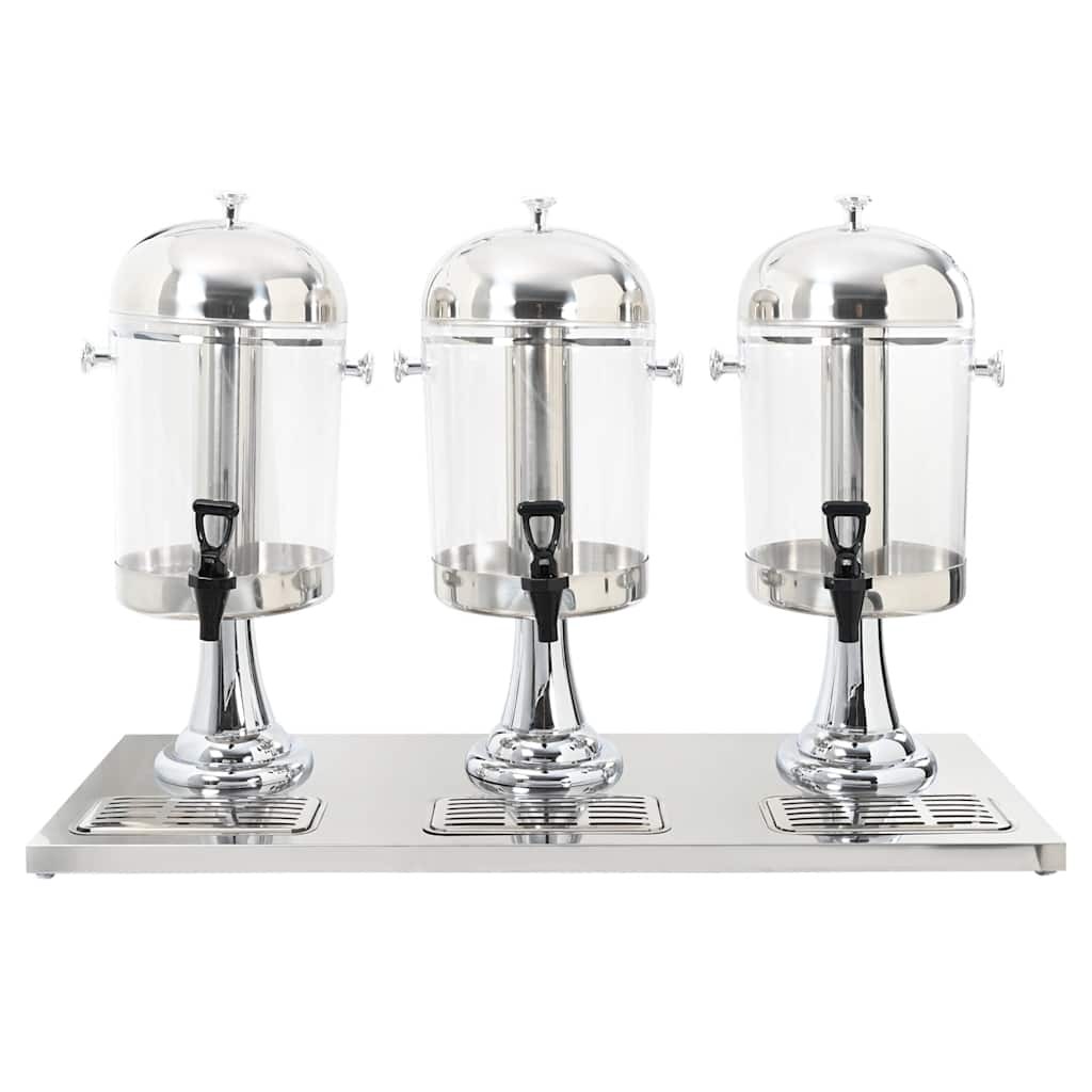 Triplo Distributore di Succhi di Frutta e Bibite Acciaio Inossidabile 3 x 8 L 24