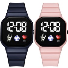 Reloj digital LED impermeable deportivo silicona niños niñas electrónico