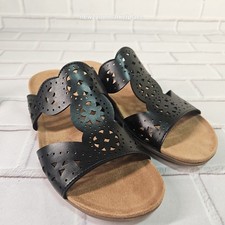 Brand New Easy Spirit Women's Slip-On Sandals Size 6.5 M black cutout comfort