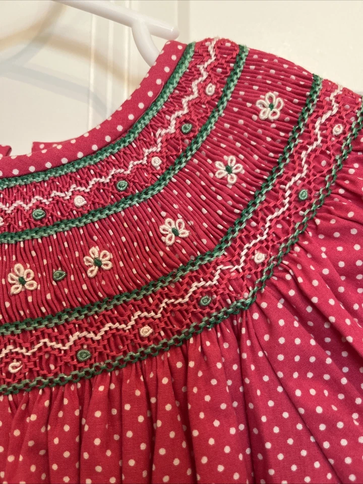 ANAVINI девочек размер 4 классический со сборками платье Puff рукава розовый горошек Darling! - Изображение 2 из 4