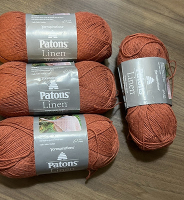 Patons Linen Yarn Sweet Potato Cotton Linen 3.5oz 275yds ea. Set of 4