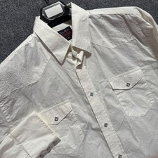Wrangler Troubadour George Strait Mens XL Shirt White Embroidered Western Snap