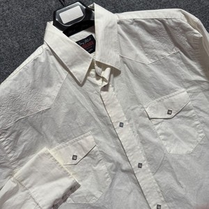 Wrangler Troubadour George Strait Mens XL Shirt White Embroidered Western Snap