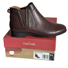 Botines Cobb Hill Crosbie Gore de cuero marrón para mujer 10M nuevos en caja