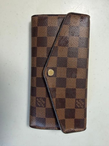 Louis Vuitton Damier Ebène Long Wallet Pink Interior Pre-owned From Japan