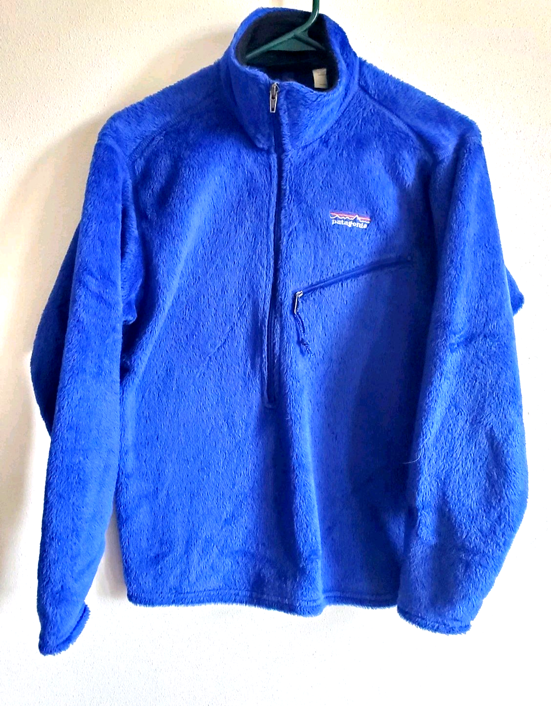 Women X Small Patagonia Fleece Jacket Deep pile 1/2 zip chest pocket blue
