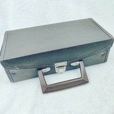 Vintage 12-Slot Cassette Tape Carrying Case Faux Brown Leather Holder