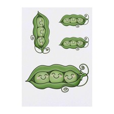 4 x 'Peas In A Pod' Temporary Tattoos / Transfers TO00042001 