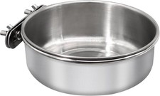 Large Bird Feeding Dish Cups,Parrot Food Bowl Cage with Clamp Holder Stainless S