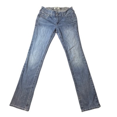 Ariat Jeans Women 30XL Blue REAL Mid Rise Straight Rainstorm Stretch AW6487