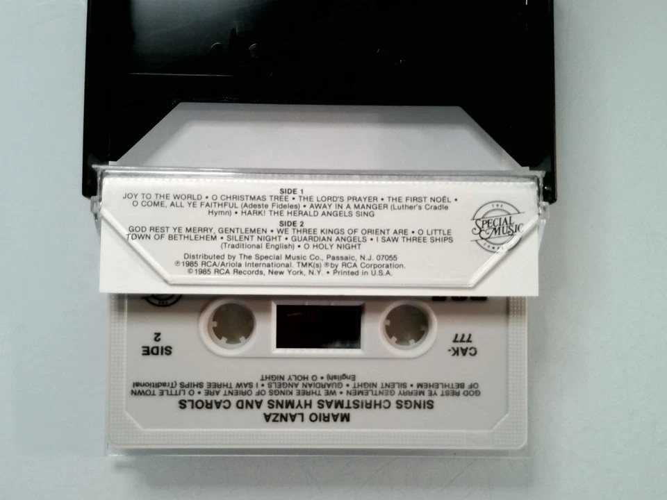 Mario Lanza Christmas Hymns and Carols Cassette 1985 RCA Special Music Foto 2 de 2