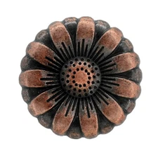 12 Pieces Morning Flower Metal Shank Buttons. 20mm 3/4 inch Antique Copper