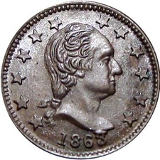 1863 George Washington New York Patriotic Civil War Token