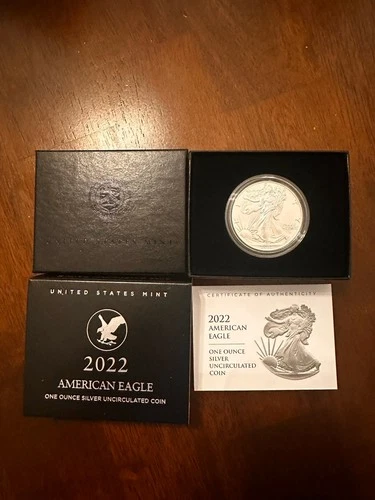American Eagle 2022-W Uncirculated Silver Coin One Ounce with OGP COA