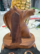 Vintage Hawaiian Milo Koa Wood Horse napkin Holder Hawaii Tiki MCM