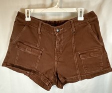 Wild Fable Brown Stretch Utility Shorts Elastic Waist Cotton Women s Size Large