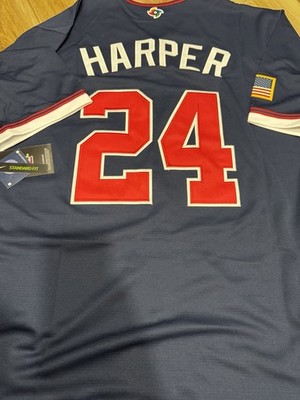 Bryce HARPER Team USA #24 Navy Blue Jersey Adult Medium Size NWT 2026 WBC