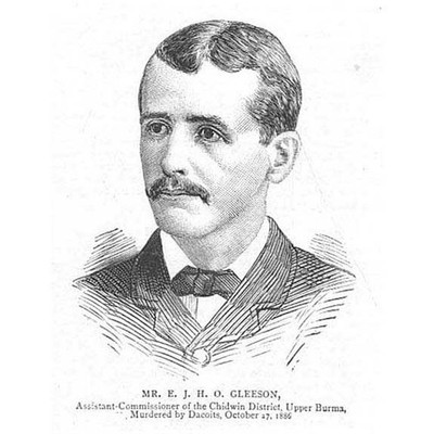 Herr Gleeson Asst Kommissar des Bezirks Chindwin Burma - antiker Druck 1886