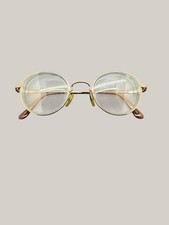 Emporio Armani Vintage 008 Gold Brown Round Eyeglasses Frames 47-22-135 Italy