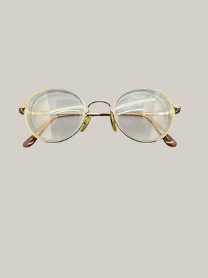 Emporio Armani Vintage 008 Gold Brown Round Eyeglasses Frames 47-22-135 Italy