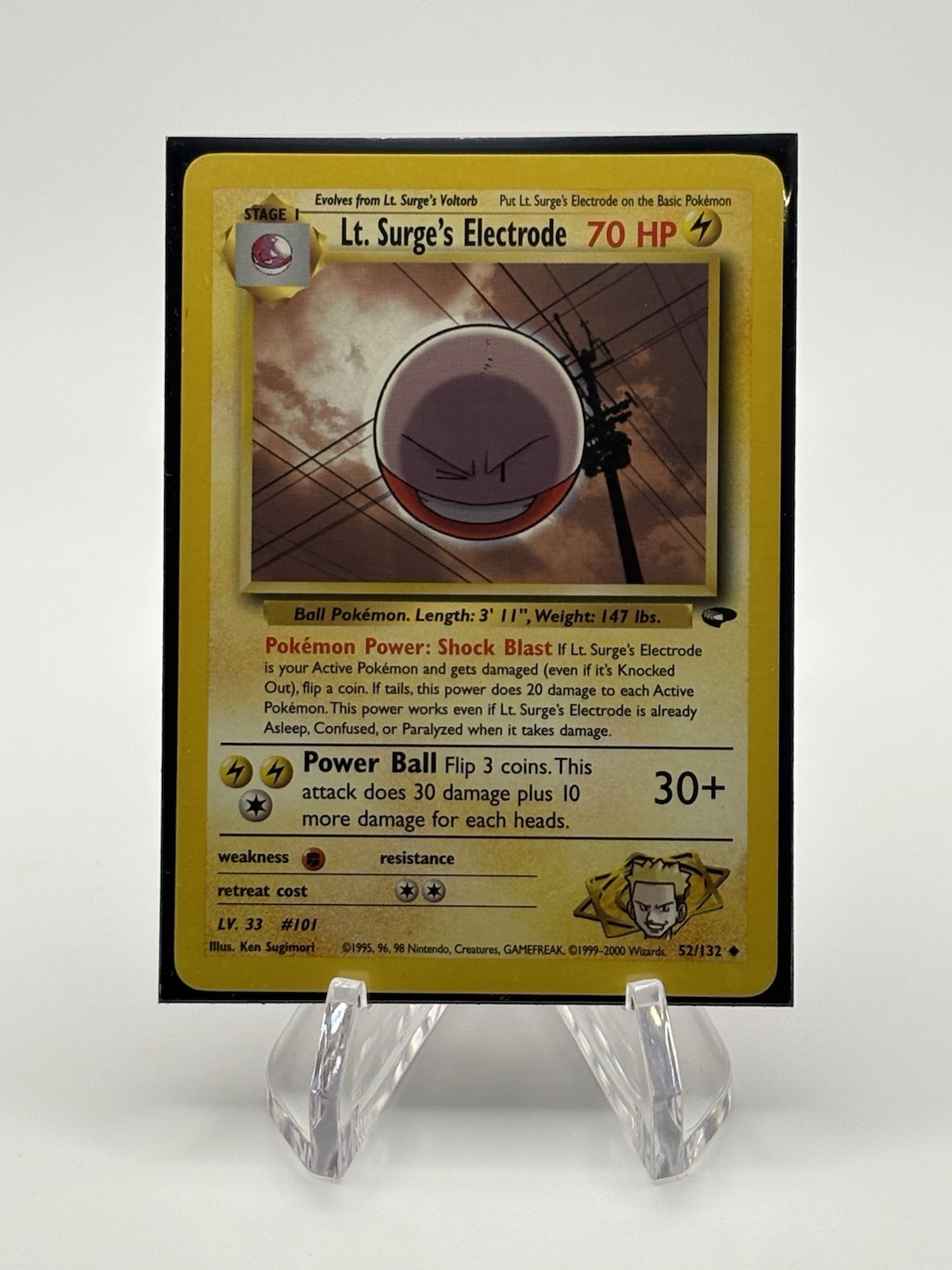 Pokémon TCG Lt. Surge's Electrode 52/132 VLP Non-Holo Gym Challenge Card