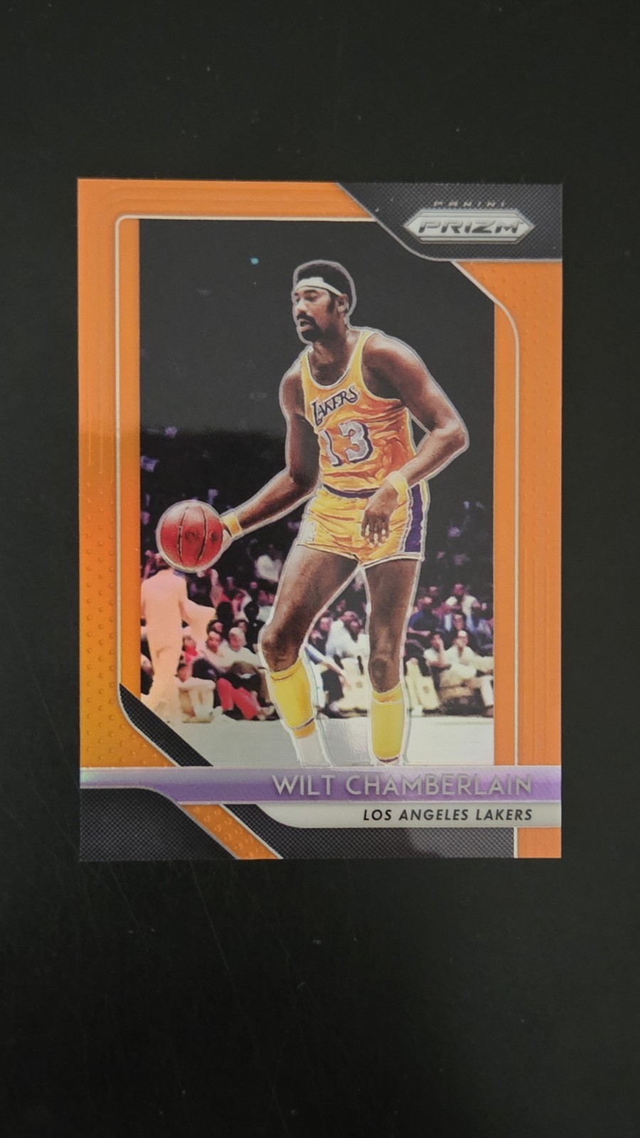 2018-19 WILT CHAMBERLAIN PRIZM ORANGE REFRACTOR SP PARALLEL 21/49! PANINI LAKERS