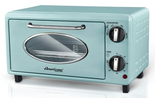 Elite Gourmet Americana Retro Toaster Oven 2 Slice 8 in | Adjustable Timer, M...