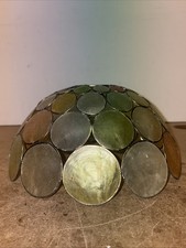 Vintage Retro Capiz Shell Lamp Light Shade Semi Circle Pink Green Champagne