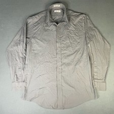 Pierre Cardin Men's Long Sleeve Button Up Dress Shirt Gray Size 16 34/35