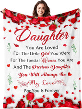 Daughter Birthday Gifts from Mom or Dad, to My Daughter Blanket, 50" X 60"