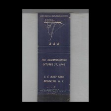 Matchbook Cover US Navy Ship USS Franklin D. Roosevelt Brooklyn, NY