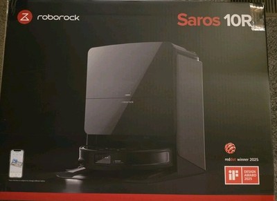Roborock Saros 10R Robot Vacuum with Dock, Auto Empty/Refill, Black