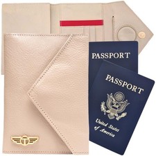 Hidden AirTag Full Grain Leather Passport Holder for Men  Women - RFID Prote...