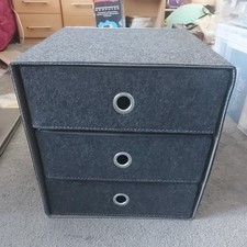 IKEA BLADDRA Mini Chest With 3 Drawers Grey Desk Storage Organiser for Kallax 