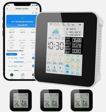 17-in-1 Air Quality Monitor with 4 Sensors Detector for CO2 PM Weather Etc