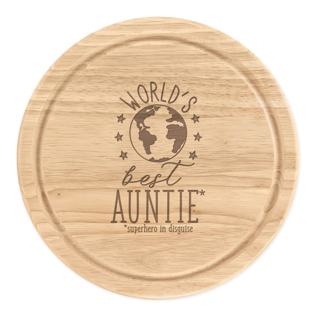 World's Best Auntie Round Chopping Cheese Board Funny Aunt Gift Present